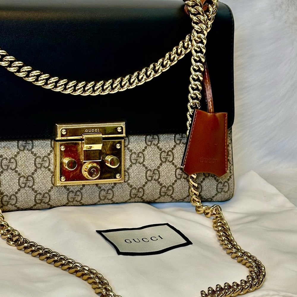 Gucci Black and Tan GG Canvas Shoulder Bag - Picture 5 of 17